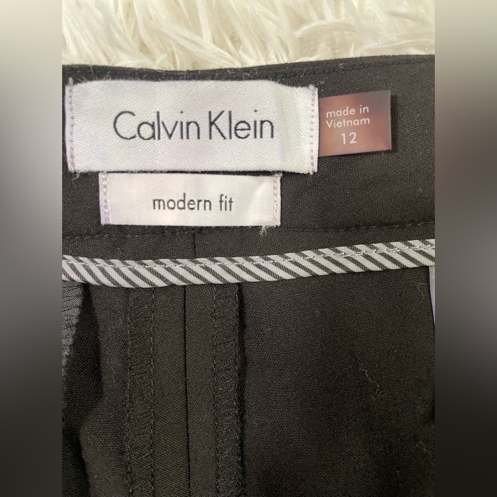NEW Calvin Klein Career Modern Fit Trousers Dress Suit Pants Black Womens 12 L - Picture 5 of 12